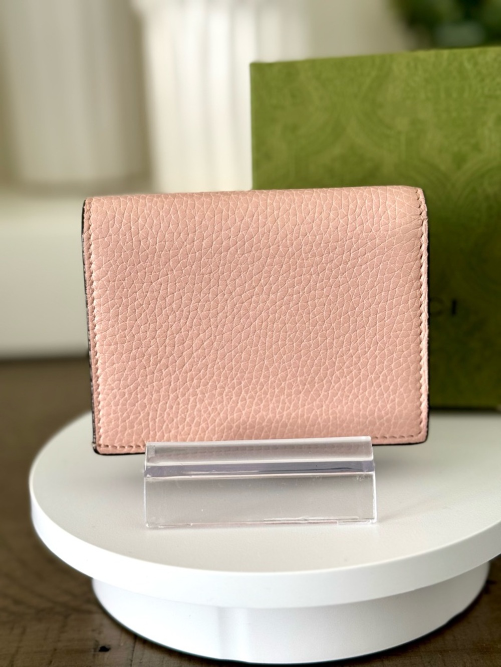 Gucci Bee “Blind for Love” Pink Leather Card Holder Wallet - Picture 4 of 12